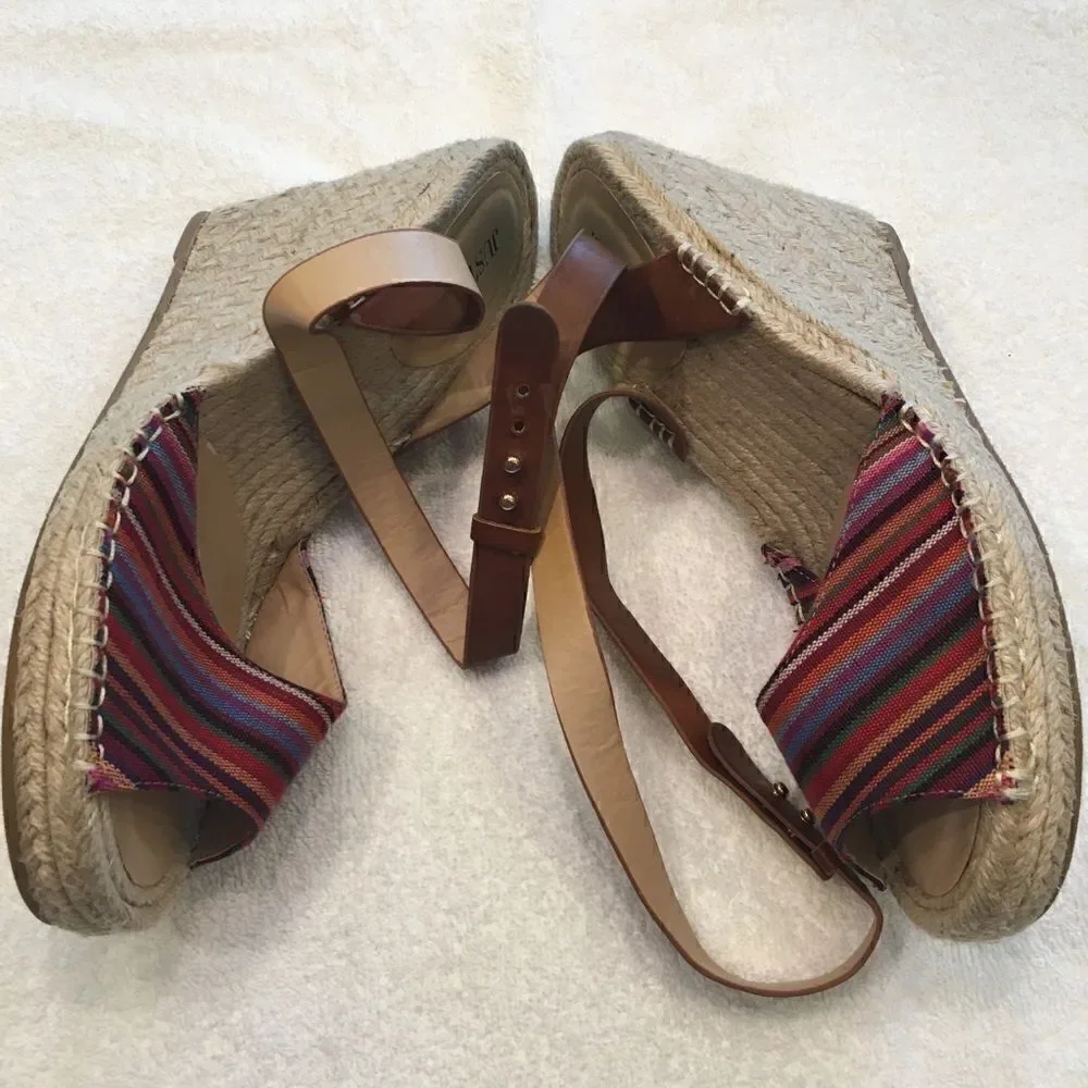 Just Fab Laura sandal size 10 rainbow brown strap
